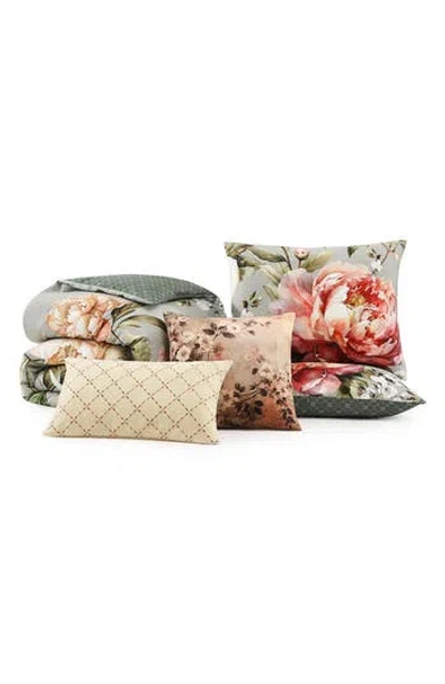 Bebejan Whispering Willows Floral Reversible Cotton Sateen Comforter Set In Gray