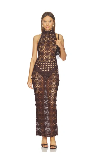 Bec & Bridge Ania Halter Maxi Dress In Brown