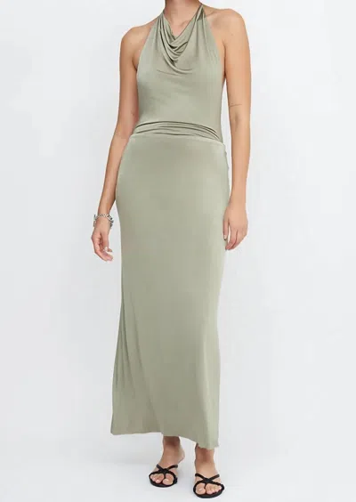 Bec & Bridge Ariel Halter Maxi Dress In Sage In Green