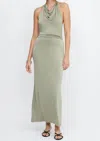 Bec & Bridge Ariel Halter Maxi Dress In Sage In Multi