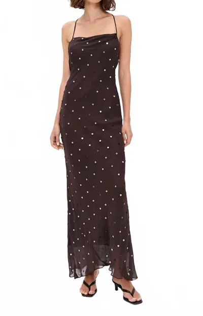 Bec & Bridge Arielle Slip Maxi Dress In Dark Chocolate In Multi
