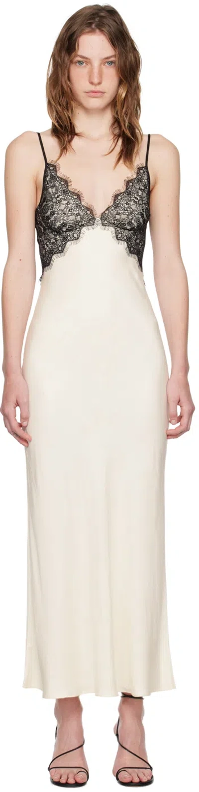 Bec & Bridge Beige & Black Emery Maxi Dress In Ivory/black
