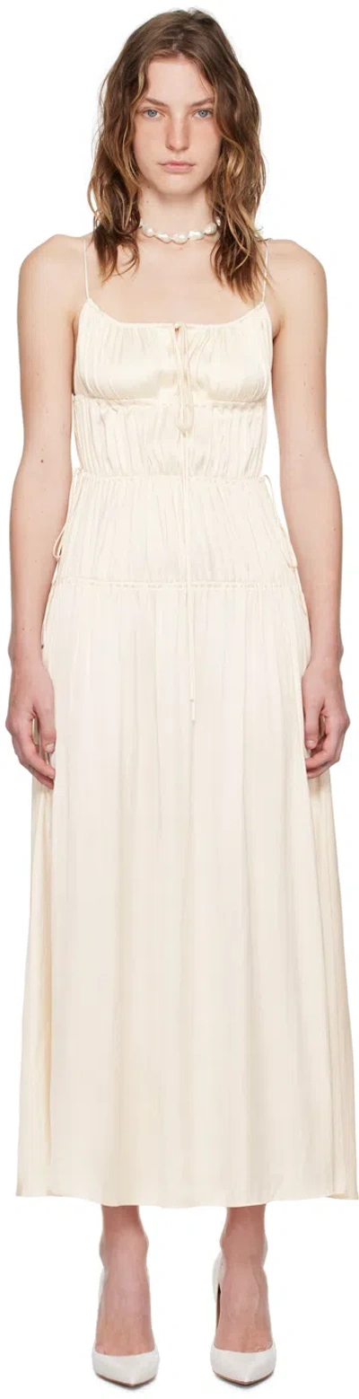 Bec & Bridge Beige Delphi Midi Dress In Ivory