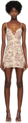 Bec & Bridge Beige Nova Minidress In Florence Floral