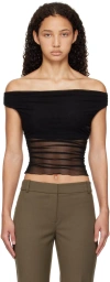 Bec & Bridge Black Pia Off Shoulder Tank Top In Black