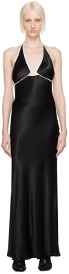 Bec & Bridge Black Zariah Halter Maxi Dress In Black/ivory
