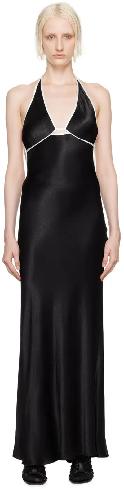 Bec & Bridge Black Zariah Halter Maxi Dress In Black/ivory