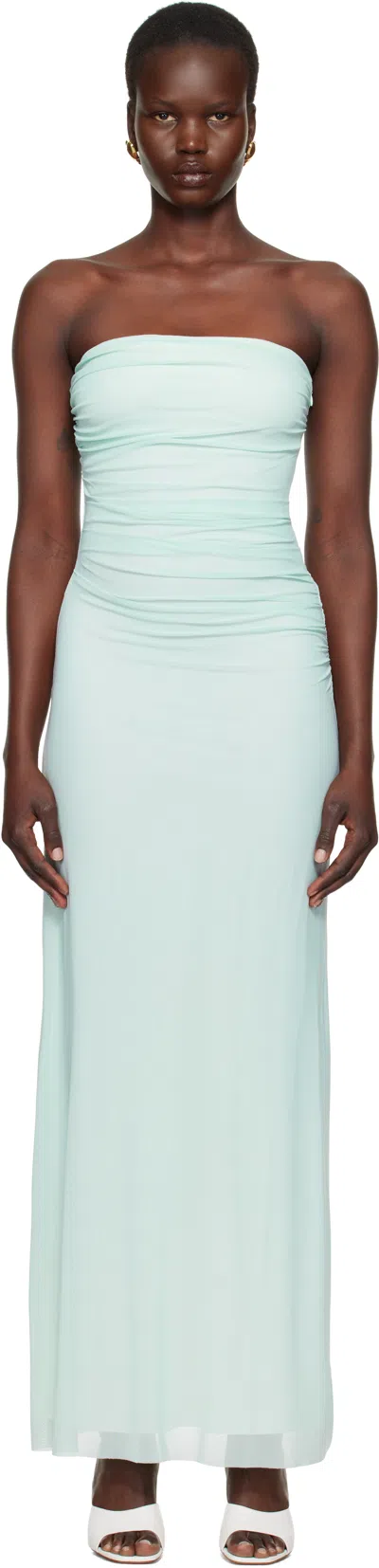 Bec & Bridge Blue Alara Strapless Maxi Dress In Ocean Mist