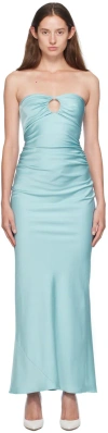 Bec & Bridge Blue Emilia Strapless Maxi Dress In Duck Egg