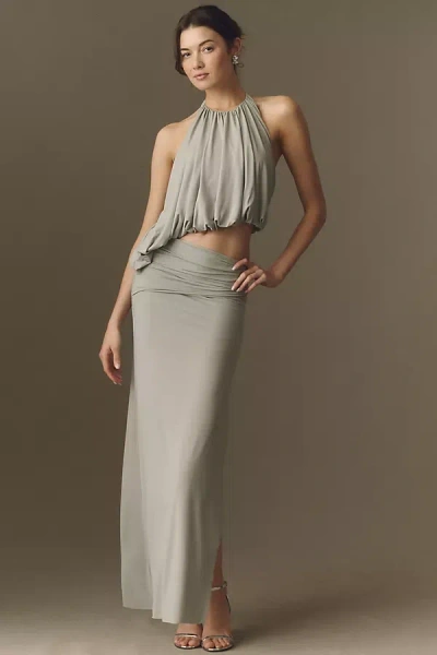 Bec & Bridge Cadence Racer Maxi Dress In Gray