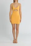 Bec & Bridge Cammi Cutout Bodycon Mini Dress In Yellow In Orange