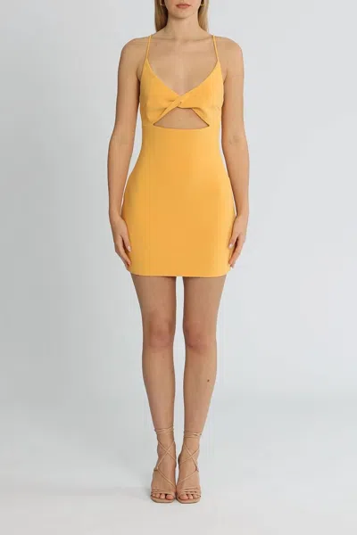 Bec & Bridge Cammi Cutout Bodycon Mini Dress In Yellow In Orange