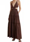 Bec & Bridge Carla V Maxi Dress In Chocolate In Brown