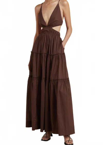 Bec & Bridge Carla V Maxi Dress In Chocolate In Brown