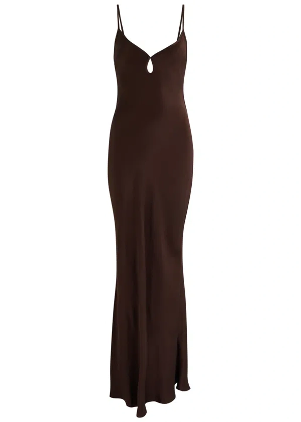 chinese dress ladies Jasmine Strapless Satin Maxi Dress / Dark Chocolate | Meshki