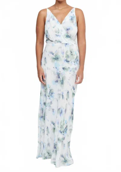Bec & Bridge Corrine V Maxi Dress In Watercolor Floral In Multi