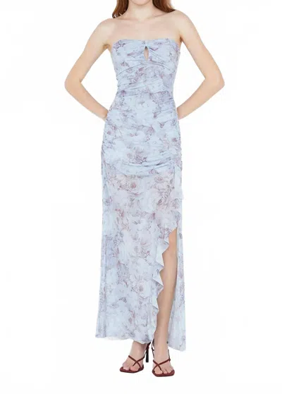 Bec & Bridge Danica Strapless Dress In Chambray Rose In Pattern