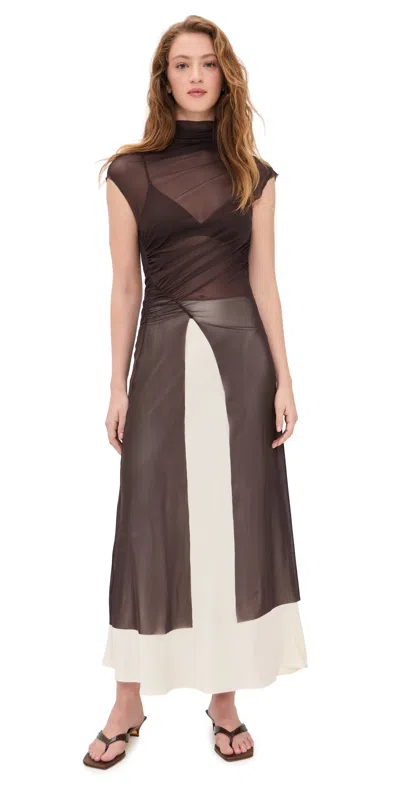 Bec & Bridge Eva Split Tunic Top Dark Chocolate In Brown