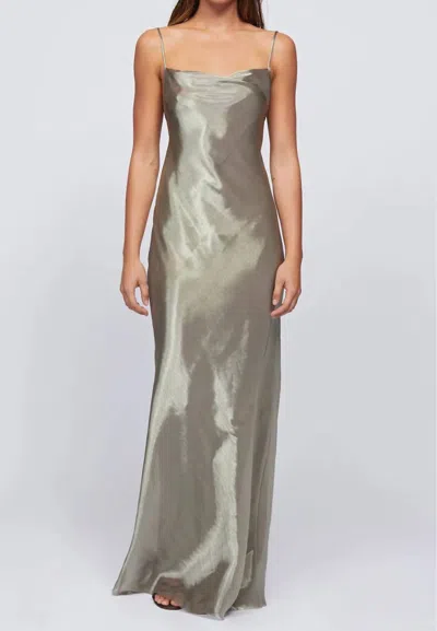 Bec & Bridge Fleur Maxi Dress In Iridescent Silver In Green