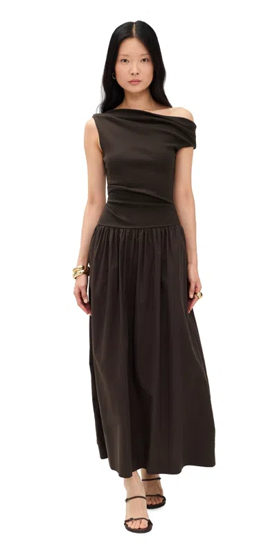 Bec & Bridge Freya Asym Maxi Dress Dark Chocolate In Brown