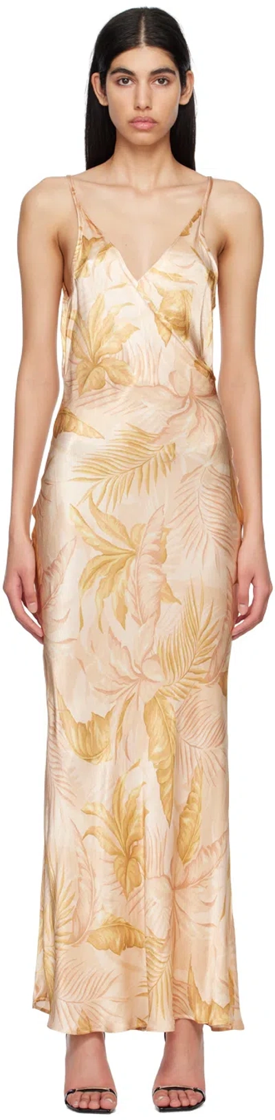 Bec & Bridge Gold Dusty Palms Maxi Dress