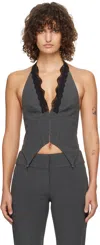 Bec & Bridge Gray Naida Halter Top In Charcoal