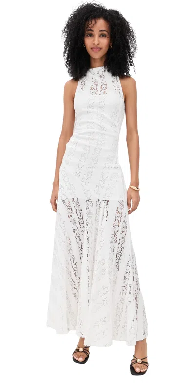 Bec & Bridge Henrietta High Neck Maxi Dress White In Multi