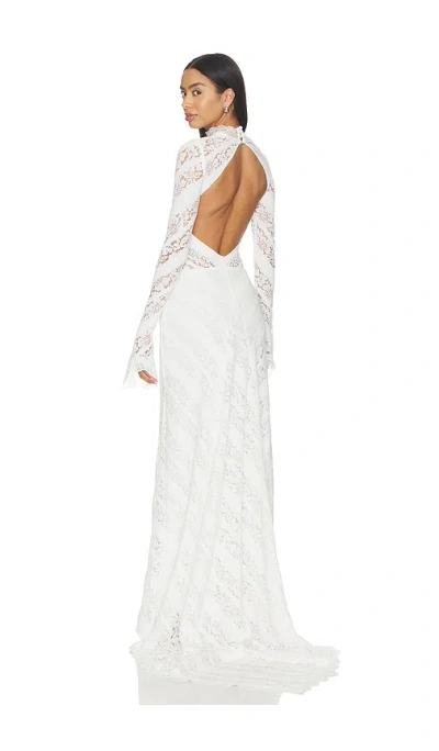 Bec & Bridge Henrietta Long Sleeve Gown In White