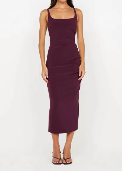 Bec & Bridge Karina Tuck Midi Dress In Plum In Purple