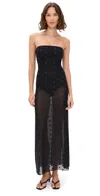 Bec & Bridge Karla Strapless Maxi Dress Black/choc Spot In Black