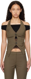 Bec & Bridge Khaki Teri Vest In Olive