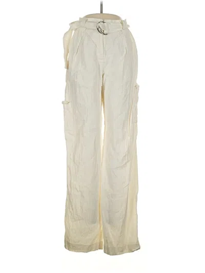 Pre-owned Bec & Bridge Linen Pants In Ivory