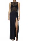 Bec & Bridge Mesh Naomi Split Maxi Dress In Black In Black