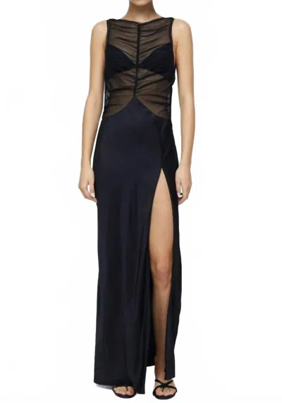 Bec & Bridge Mesh Naomi Split Maxi Dress In Black