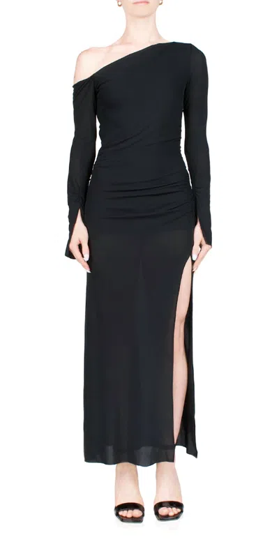 Bec & Bridge Monette Asymmetric Maxi Dress In Black