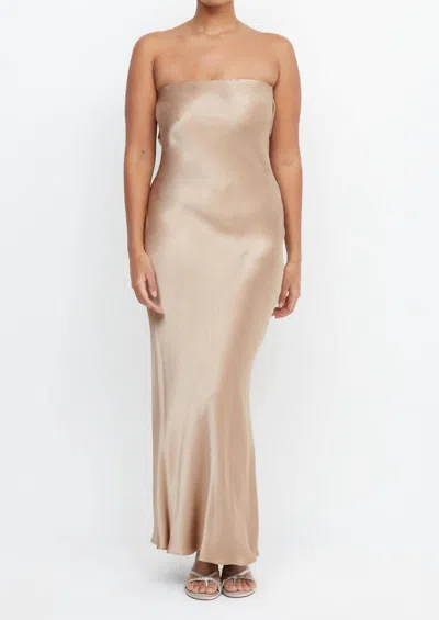 Bec & Bridge Moon Dance Strapless Maxi Dress In Golden In Neutral