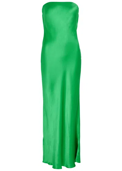 Bec & Bridge Moon Dance Strapless Satin Maxi Dress In Green