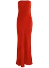 Bec & Bridge Moon Dance Strapless Satin Maxi Dress In Red