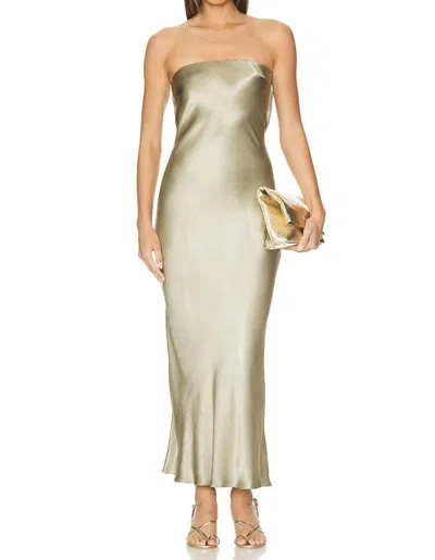 Bec & Bridge Moondance Strapless Dress In Sage In Silver