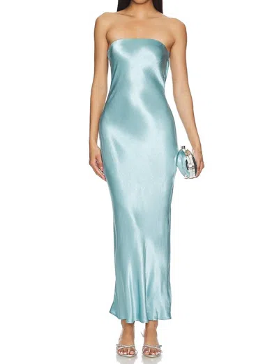 BEC & BRIDGE MOONDANCE STRAPLESS MAXI DRESS IN SEA SPRAY