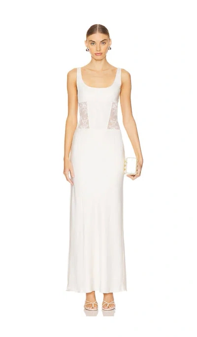Bec & Bridge Olimpia Corset Dress In 奶油色