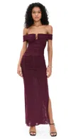 Bec & Bridge Poppy Gathered Maxi Dress Plum In Purple