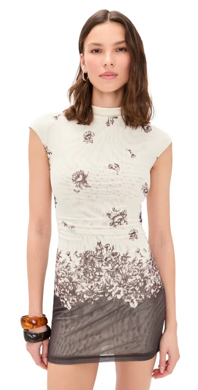 Bec & Bridge Violette Mini Dress Carnation Floral In White