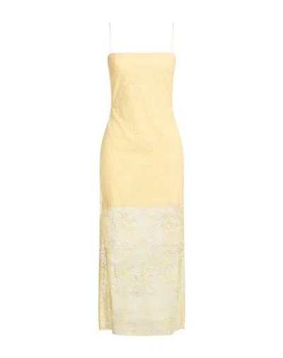 Bec & Bridge Woman Midi Dress Pastel Yellow Size 4 Polyester, Elastane, Nylon