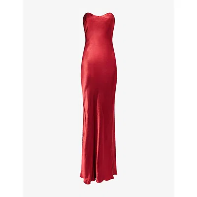 Bec & Bridge Womens  Cinder Strapless Woven Maxi Dress In Red