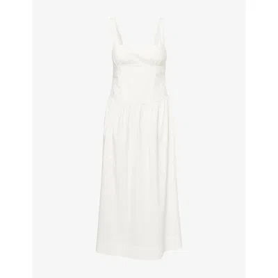 BEC & BRIDGE WOMENS WHITE DUNE SHOULDER-STRAPS COTTON-POPLIN MAXI DRESS