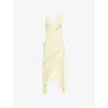 Bec & Bridge Womens Marnie Asymmetric Stretch-woven Midi Dress Butter In Yellow