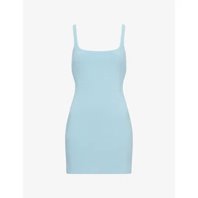 Bec & Bridge Womens Sea Spray Reina Open-back Stretch-woven Mini Dress In Blue