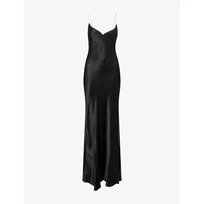 Bec & Bridge Womens Black Sol Tie Shoulder-straps Woven Maxi Dress
