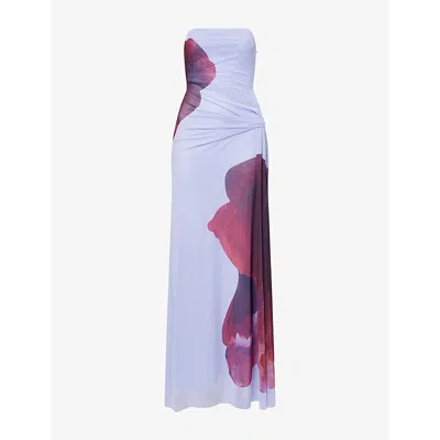 Bec & Bridge Womens Bloom Floral Georgiana Strapless Woven Maxi Dress In Blue